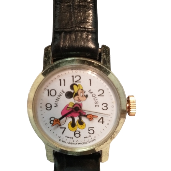 Minnie Mouse vintage Bradley Walt Disney watch works wind up - Picture 2 of 9